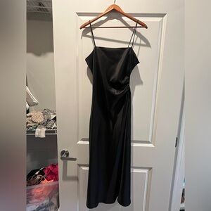 Zara black satin dress